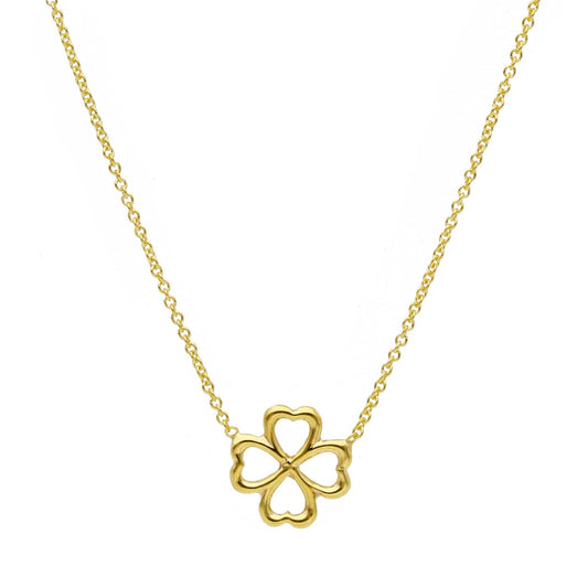 Collana donna JOY Gioielli in oro giallo 9KT con quadrifoglio MISURA UNICA