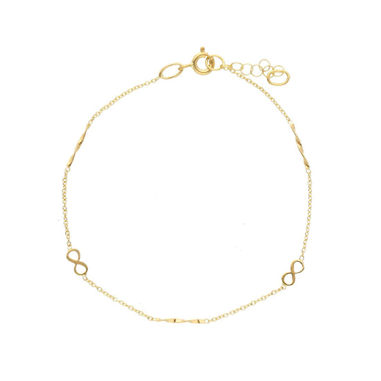 Bracciale Joy Gioielli oro giallo 18 kt con due infinito 19 cm