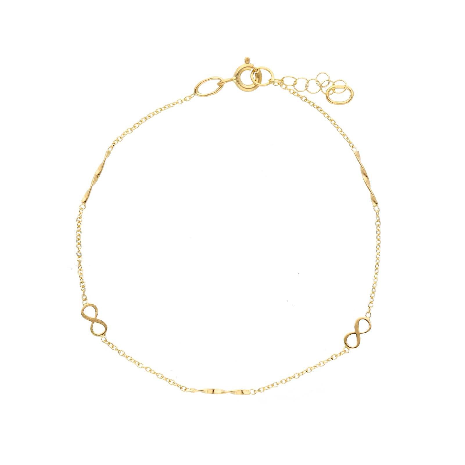 Bracciale Joy Gioielli oro giallo 18 kt con due infinito 19 cm
