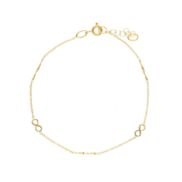 Bracciale Joy Gioielli oro giallo 18 kt con due infinito 19 cm