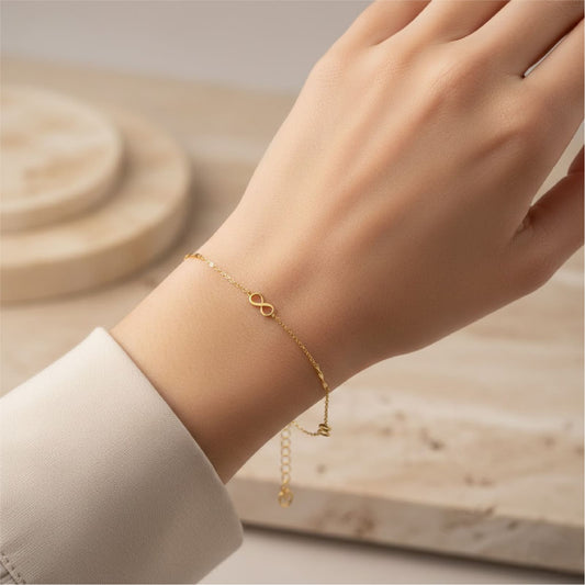 Bracciale Joy Gioielli oro giallo 18 kt con due infinito 19 cm