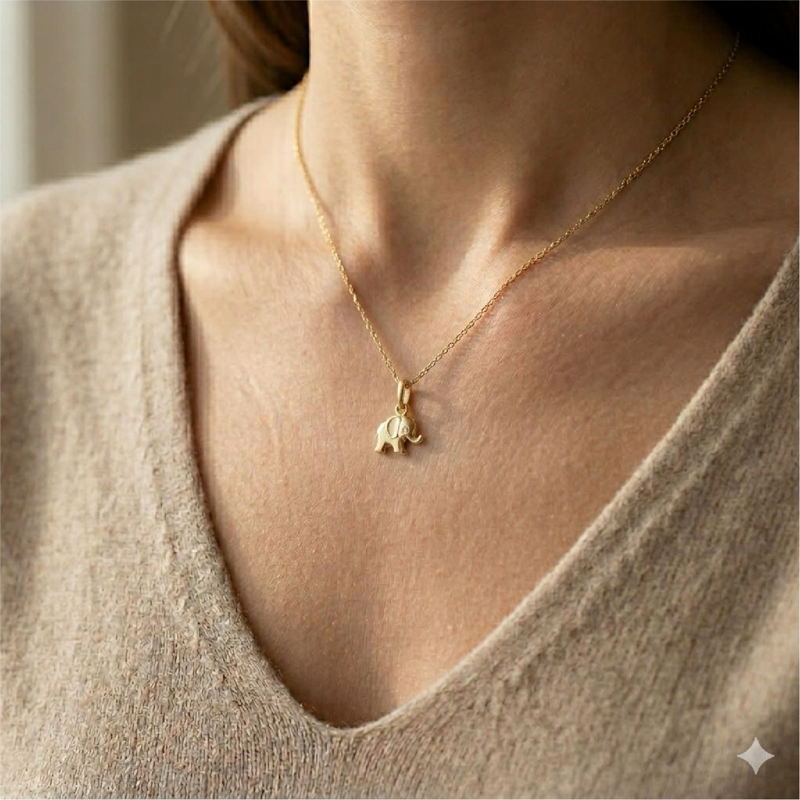 Ciondolo Joy Gioielli elefante in oro giallo 9kt da donna MISURA UNICA