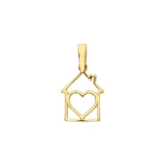 Ciondolo casa e cuore JOY Gioielli Oro in oro 9KT giallo MISURA UNICA