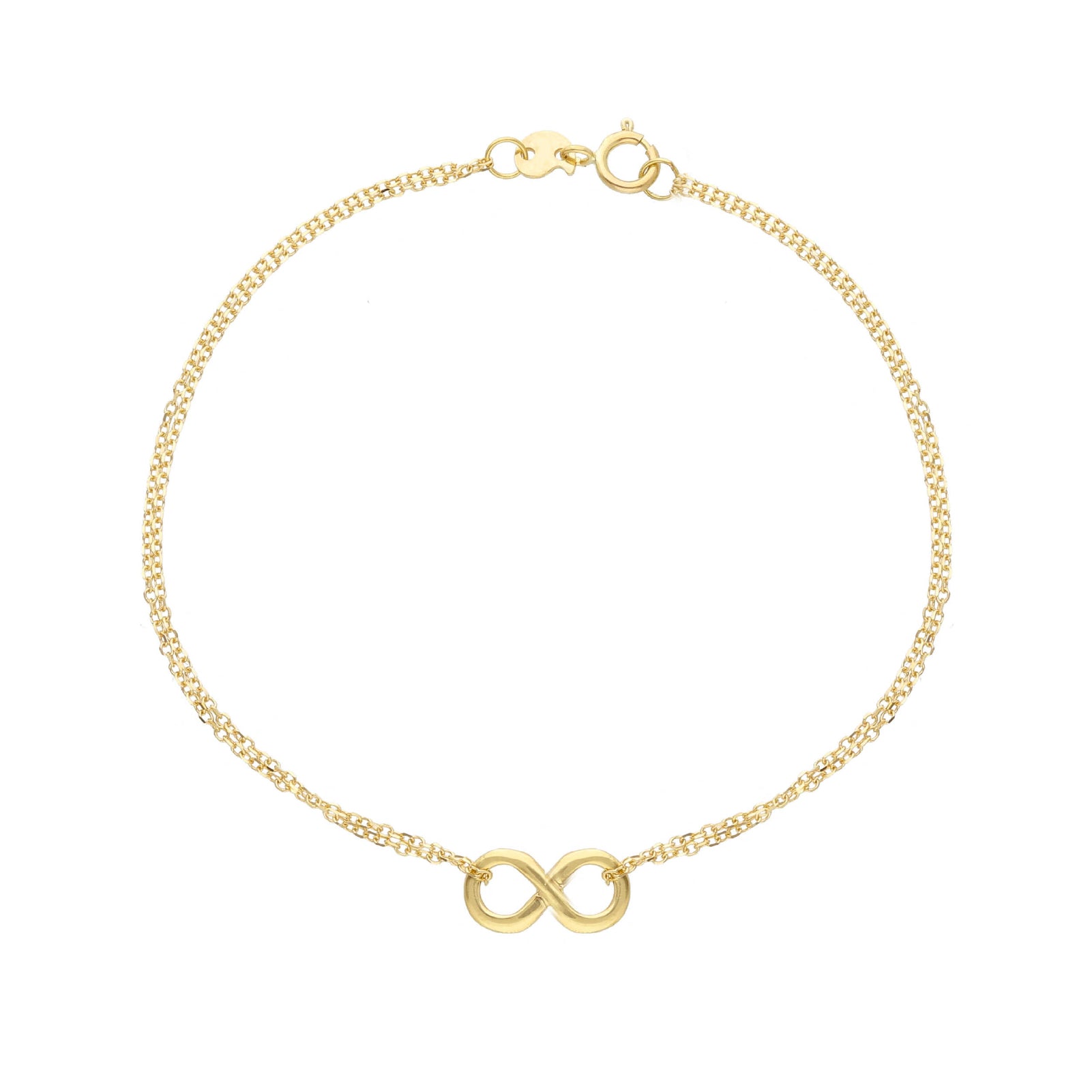 Bracciale JOY Gioielli Oro in oro 9KT giallo con infinito Regolabile 17-19 cm