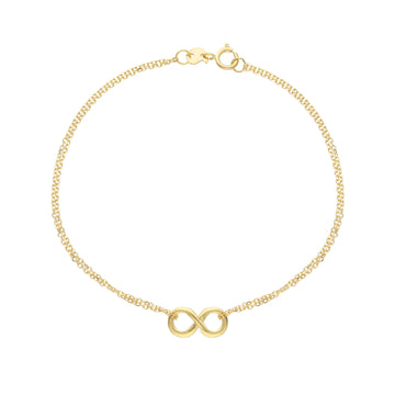 Bracciale JOY Gioielli Oro in oro 9KT giallo con infinito Regolabile 17-19 cm