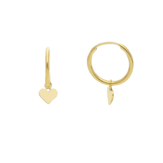 Orecchini cerchio JOY Gioielli Oro in oro 9KT con cuori MISURA UNICA