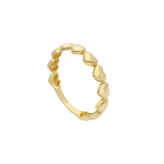 Anello con cuori donna della JOY Gioielli in oro 9KT giallo SU MISURA