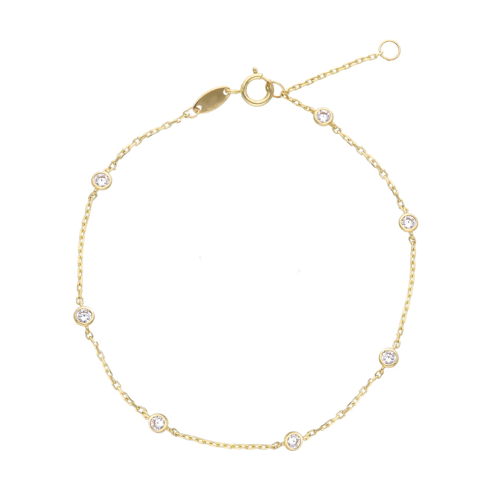 Bracciale con cristalli donna JOY Gioielli in oro 9KT giallo Regolabile 17-19 cm