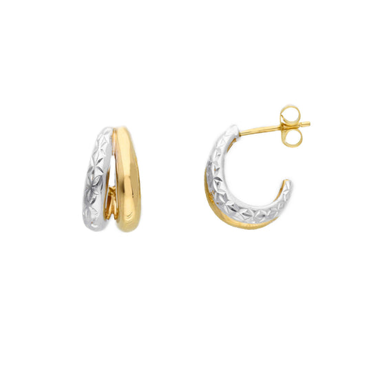 Orecchini a lobo da donna JOY Gioielli in oro 9KT bicolor MISURA UNICA