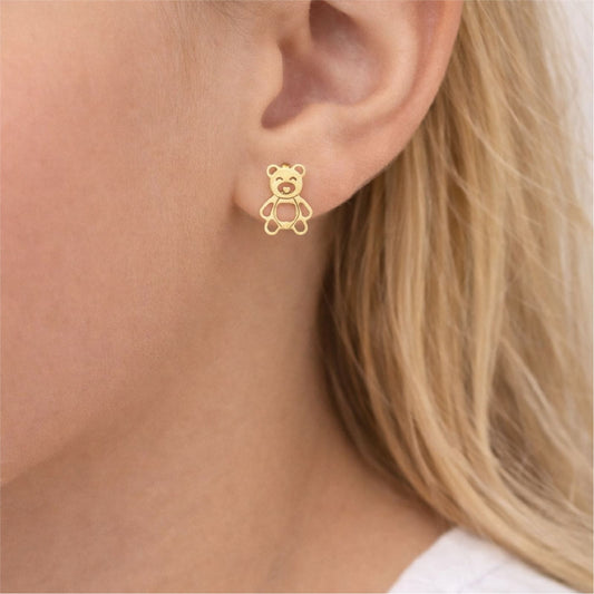 Orecchini a lobo Joy Gioielli oro giallo 18 kt con orsetto Baby MISURA UNICA