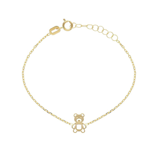 Bracciale catena Joy Gioielli oro 18 kt con orsetto Baby 14 cm