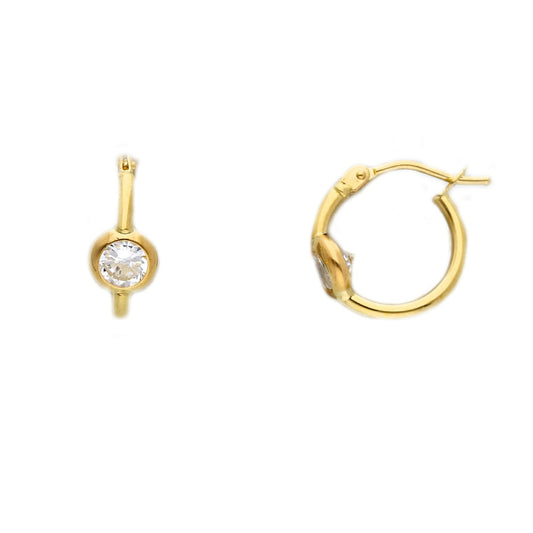 Orecchini Joy Gioielli oro 18 kt con zircone rotondo centrale MISURA UNICA