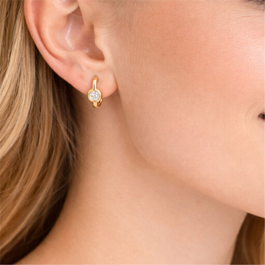 Orecchini Joy Gioielli oro 18 kt con zircone rotondo centrale MISURA UNICA