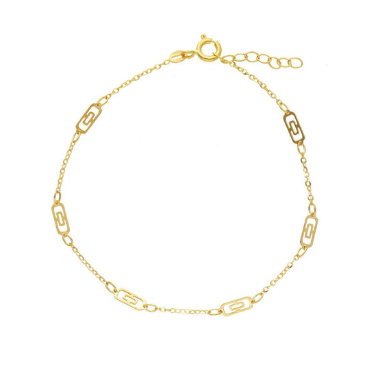 Bracciale Joy Gioielli oro 18 kt con elementi rettangolari 19 cm