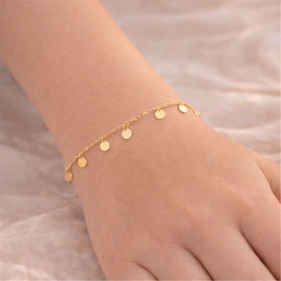 Bracciale catena Joy Gioielli oro giallo 18 kt con pendenti 18 cm