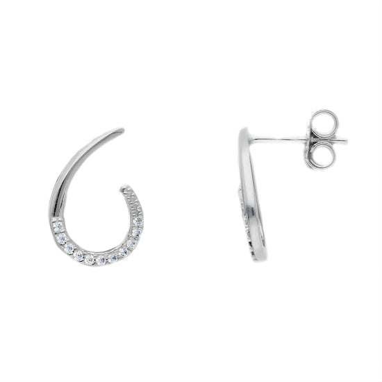 Orecchini Joy Gioielli oro bianco 18 KT con pavè di zirconi MISURA UNICA