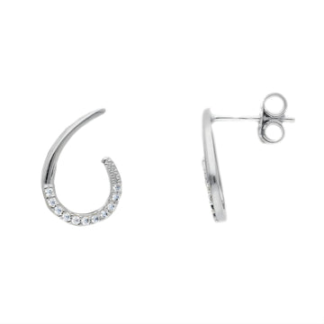 Orecchini Joy Gioielli oro bianco 18 KT con pavè di zirconi MISURA UNICA