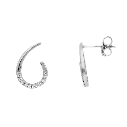 Orecchini Joy Gioielli oro bianco 18 KT con pavè di zirconi MISURA UNICA