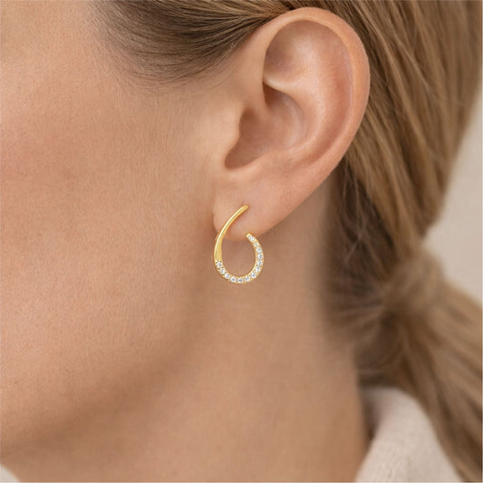 Orecchini a lobo Joy Gioielli oro 18 KT con zirconi MISURA UNICA