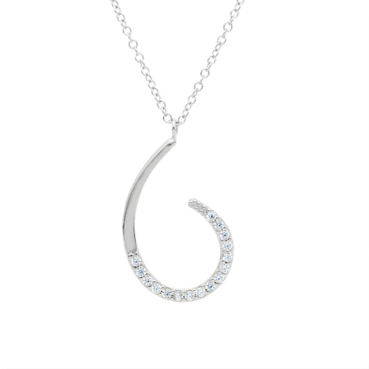 Collana Joy Gioielli oro bianco 18 KT con pendente e zirconi MISURA UNICA