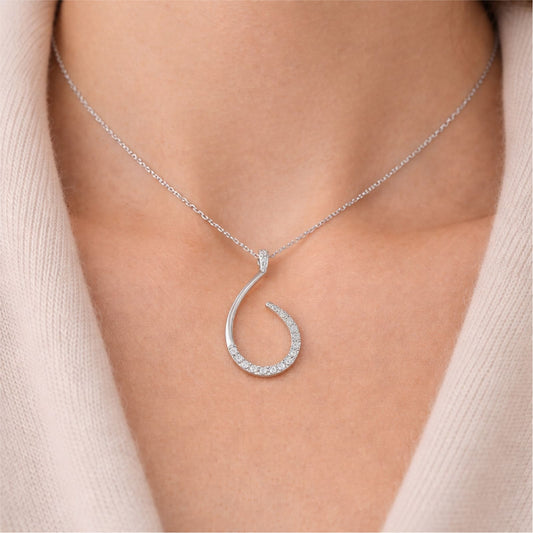 Collana Joy Gioielli oro bianco 18 KT con pendente e zirconi MISURA UNICA