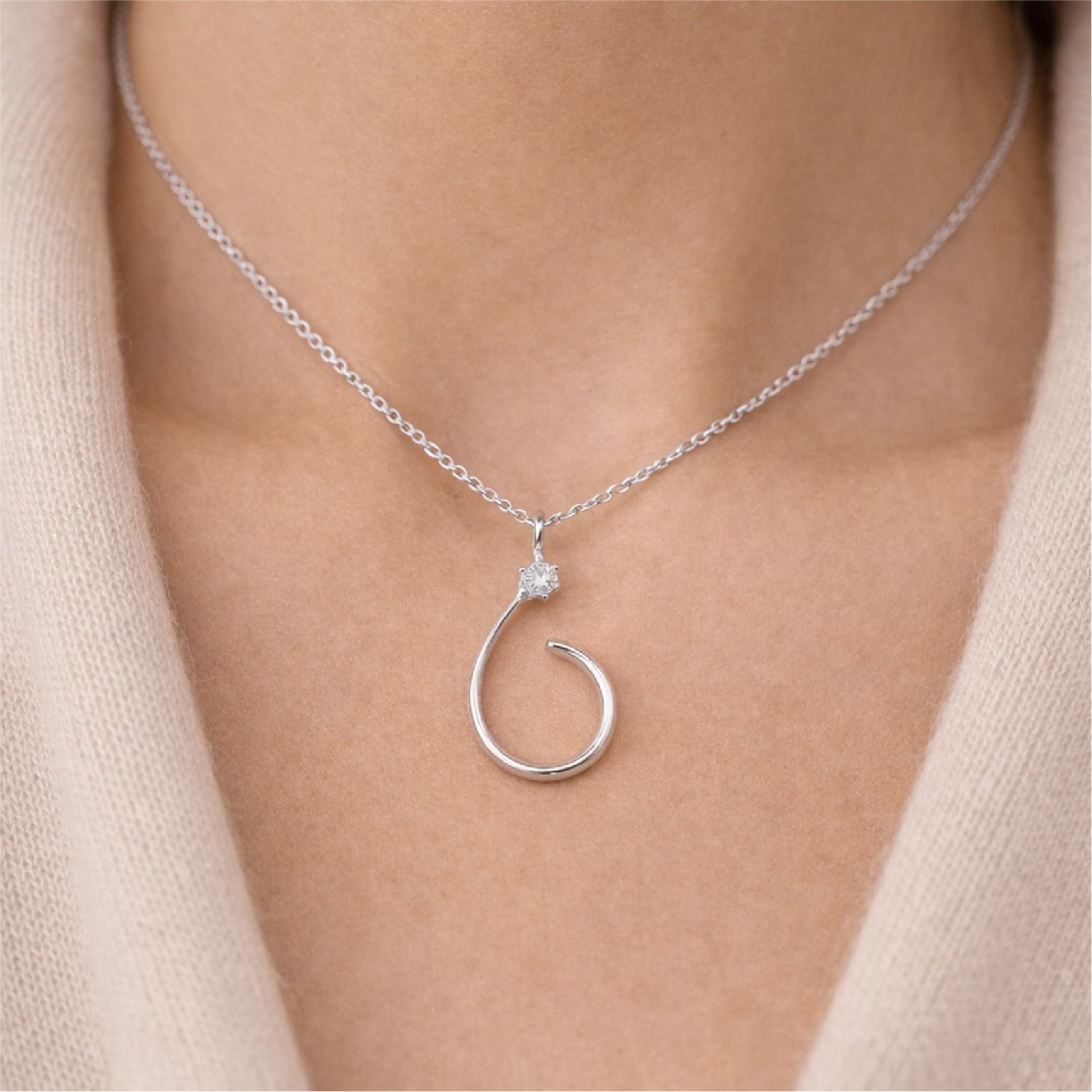 Collana girocollo Joy Gioielli oro bianco 18 KT con zircone MISURA UNICA