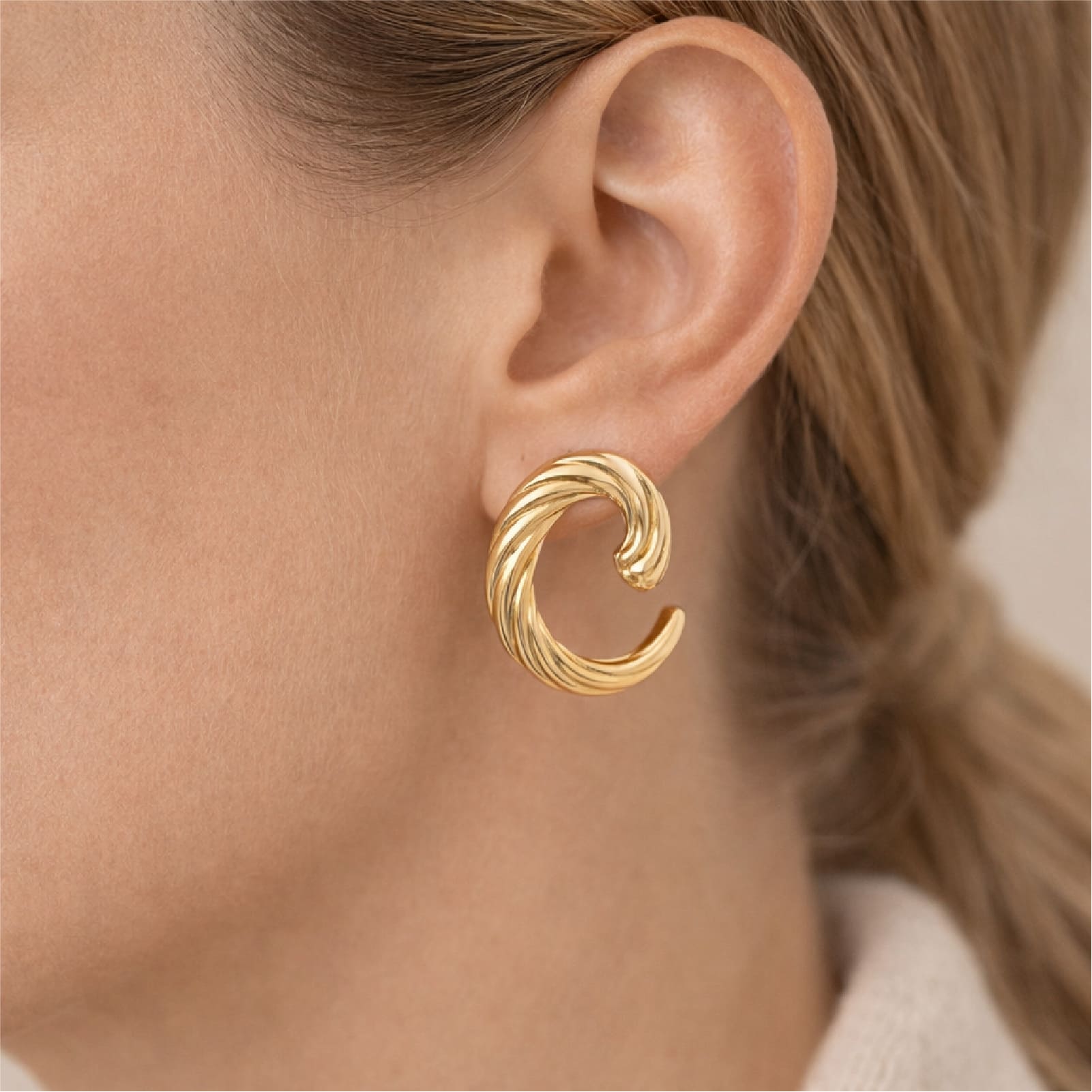 Orecchini a lobo Joy Gioielli oro 18 KT con spirale piccola MISURA UNICA