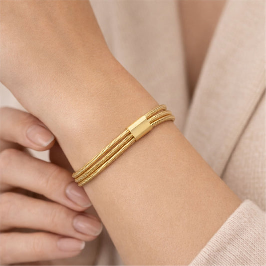 Bracciale Joy Gioielli oro 18 KT con doppio filo elastico flex regolabili