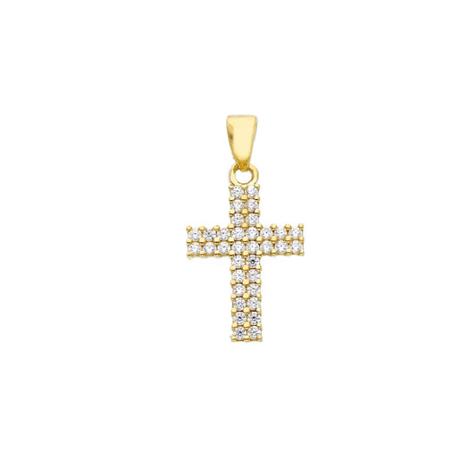Ciondolo Joy Gioielli in oro giallo 9 KT croce con zirconi MISURA UNICA