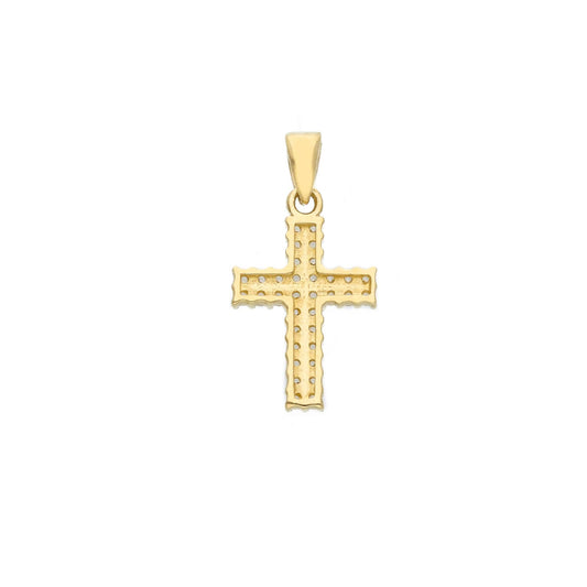 Ciondolo Joy Gioielli in oro giallo 9 KT croce con zirconi MISURA UNICA