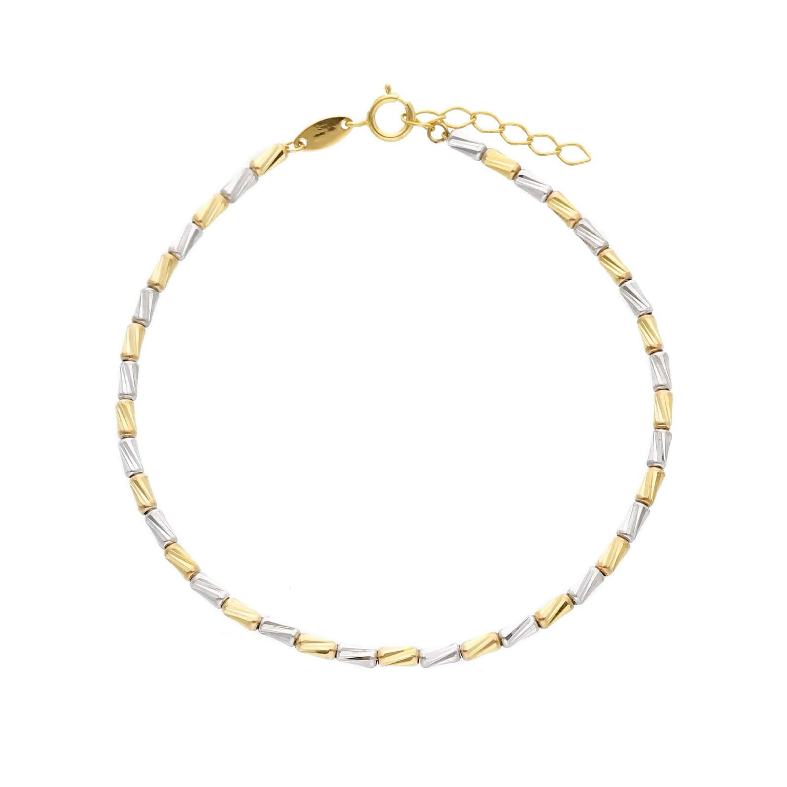 Bracciale Joy Gioielli in oro 9 KT elementi tubolari bicolore Regolabile 17-19 cm
