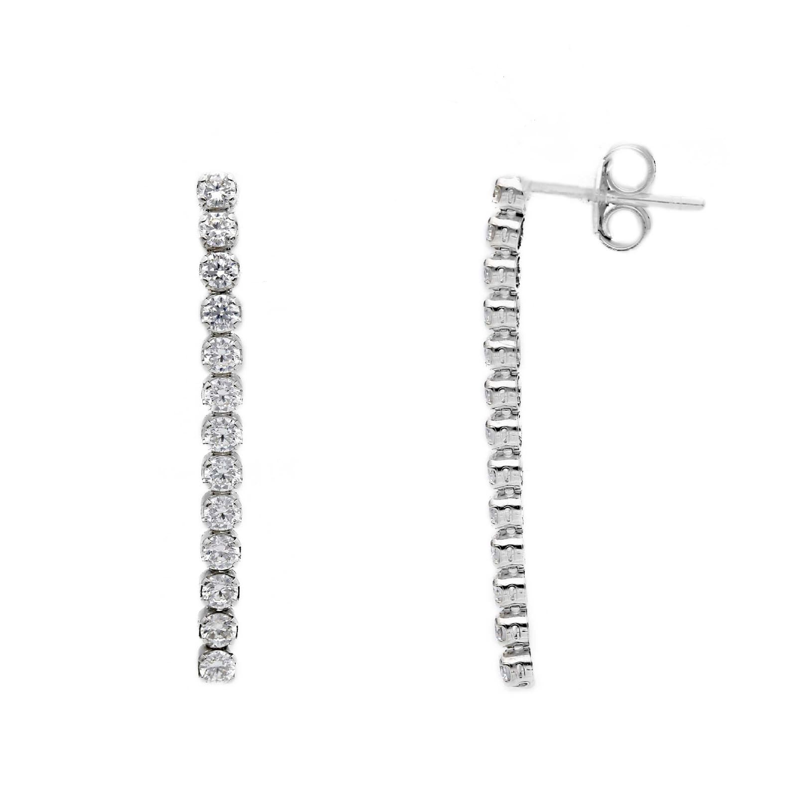 Orecchini pendenti Joy Gioielli oro bianco 9 KT con zirconi MISURA UNICA