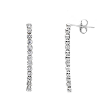 Orecchini pendenti Joy Gioielli oro bianco 9 KT con zirconi MISURA UNICA