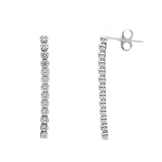 Orecchini pendenti Joy Gioielli oro bianco 9 KT con zirconi MISURA UNICA