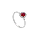 Anello Joy Gioielli oro bianco 9 KT cristallo rosso e zirconi SU MISURA