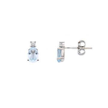 Orecchini Joy Gioielli oro bianco 9 KT con topazio e zirconi MISURA UNICA