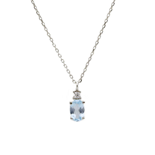 Collana Joy Gioielli in oro bianco 9KT con topazio e zircone MISURA UNICA