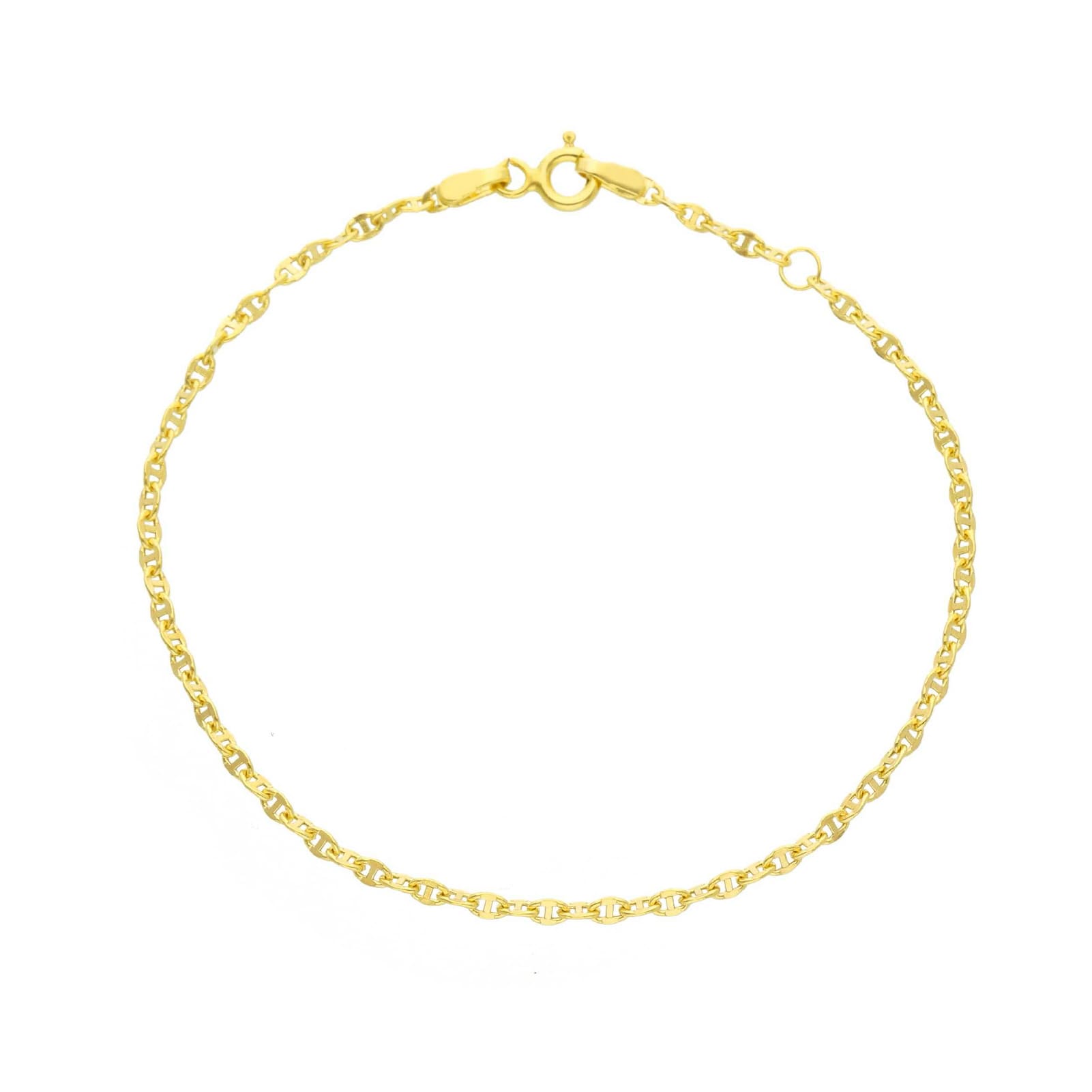 Collana Catena Mariner In Oro Giallo 14K – Larghezza 1.2 Mm, Varie Lunghezze, Gioiello Regalo In Scatola