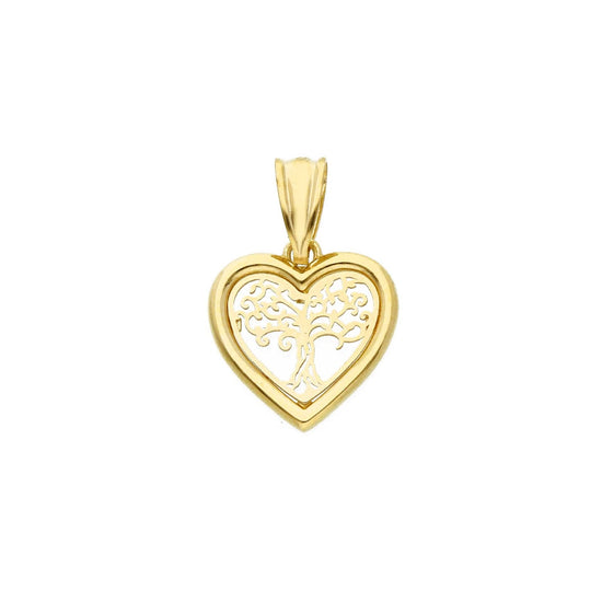 Ciondolo Joy Gioielli in oro giallo 9kt con cuore e albero vita MISURA UNICA