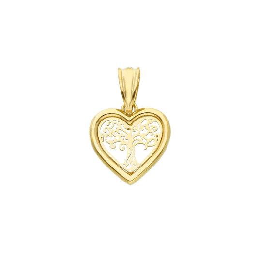 Ciondolo Joy Gioielli in oro giallo 9kt con cuore e albero vita MISURA UNICA