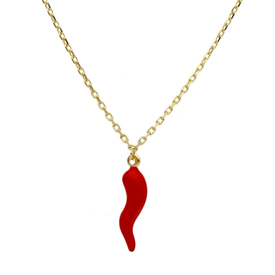 Collana Joy Gioielli in oro giallo 9kt con cornetto rosso MISURA UNICA