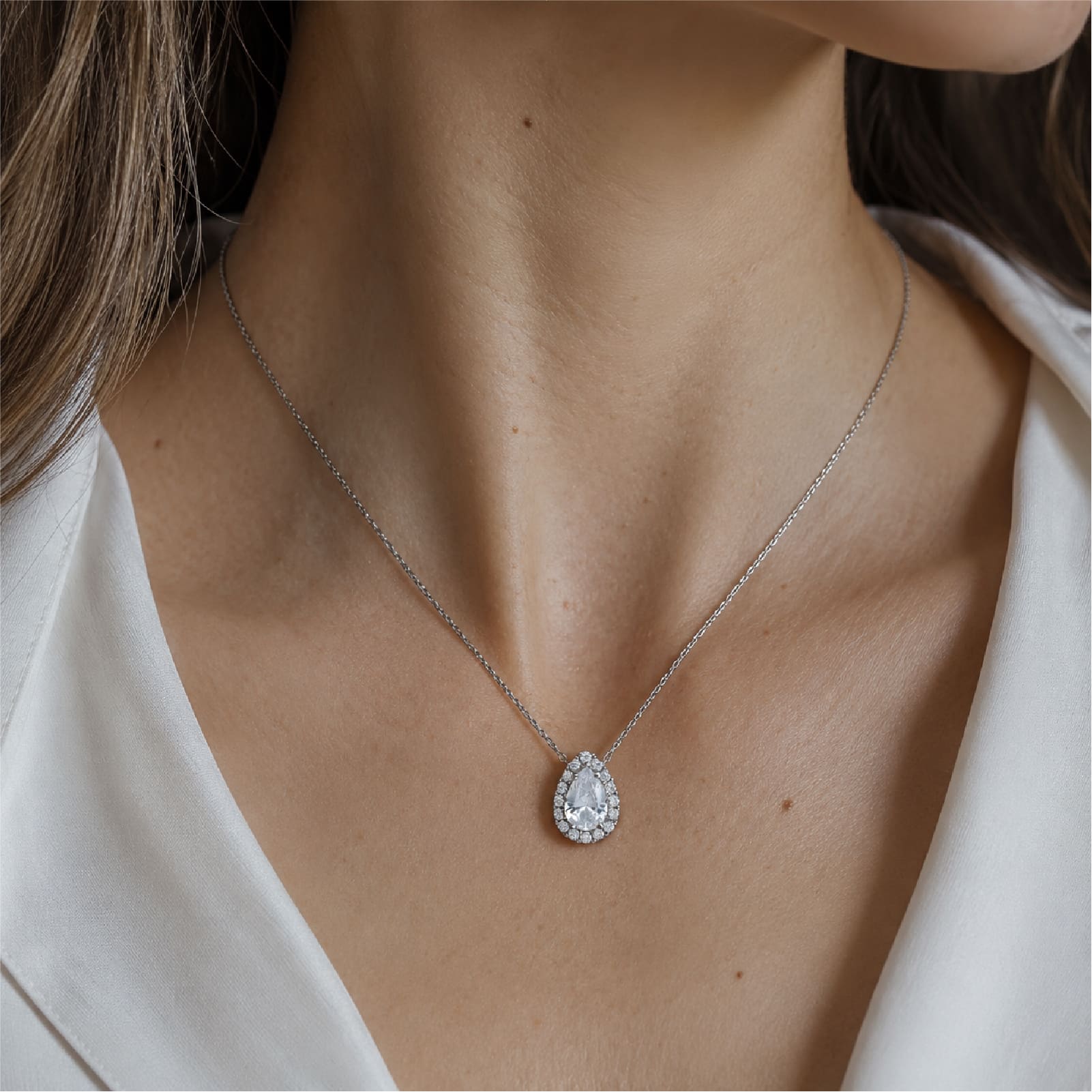 Collana Joy Gioielli in oro bianco 9kt con zirconi da donna MISURA UNICA