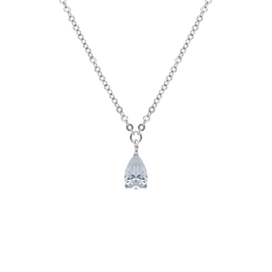 Collana Joy Gioielli in oro bianco 9kt con zircone a goccia MISURA UNICA