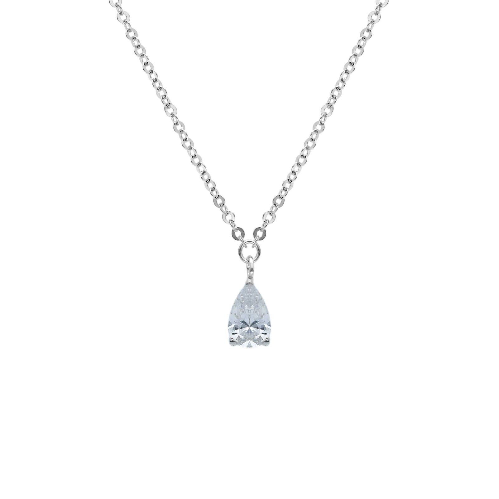 Collana Joy Gioielli in oro bianco 9kt con zircone a goccia MISURA UNICA