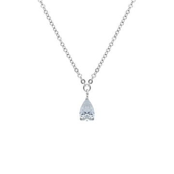 Collana Joy Gioielli in oro bianco 9kt con zircone a goccia MISURA UNICA