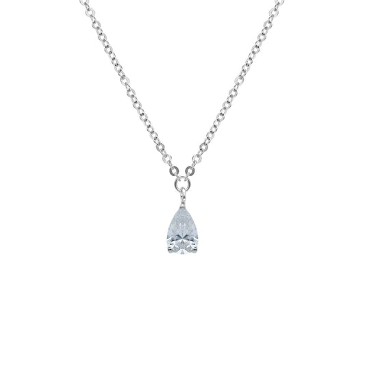 Collana Joy Gioielli in oro bianco 9kt con zircone a goccia MISURA UNICA