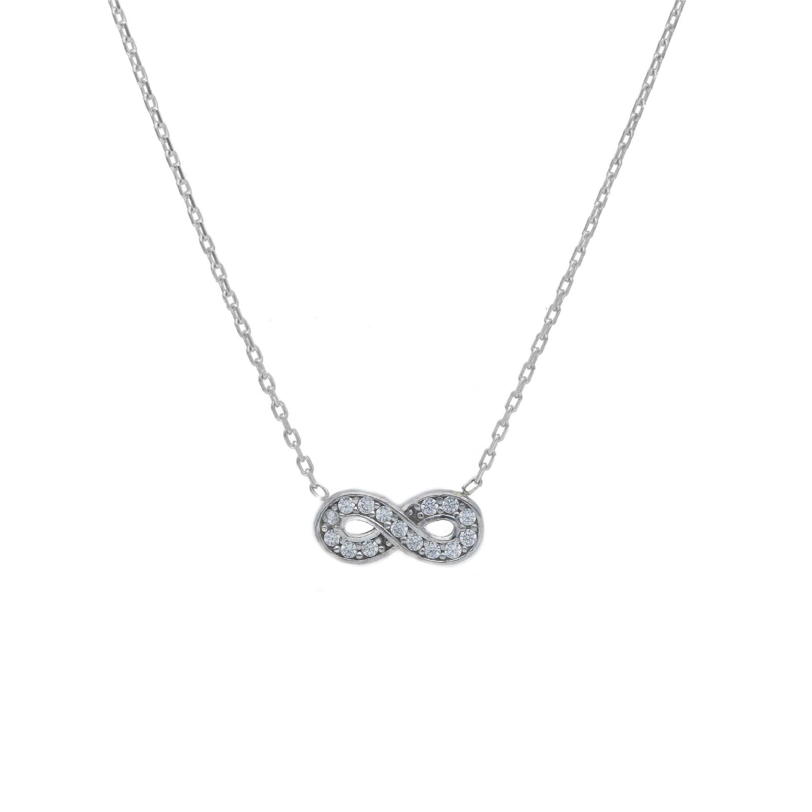 Collana Joy Gioielli in oro bianco 9kt con infinito e pietre