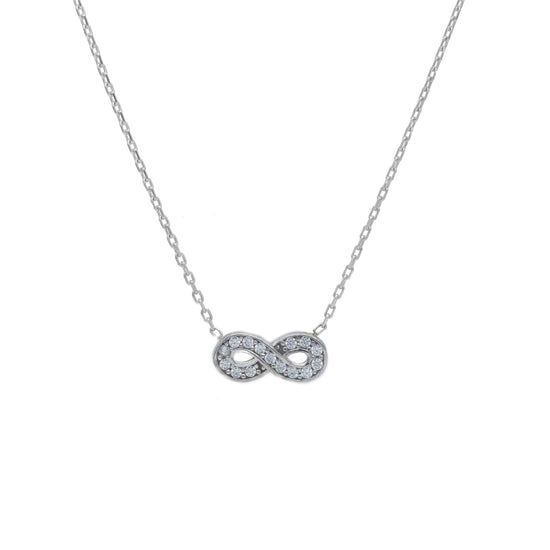 Collana Joy Gioielli in oro bianco 9kt con infinito e pietre MISURA UNICA