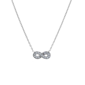 Collana Joy Gioielli in oro bianco 9kt con infinito e pietre MISURA UNICA