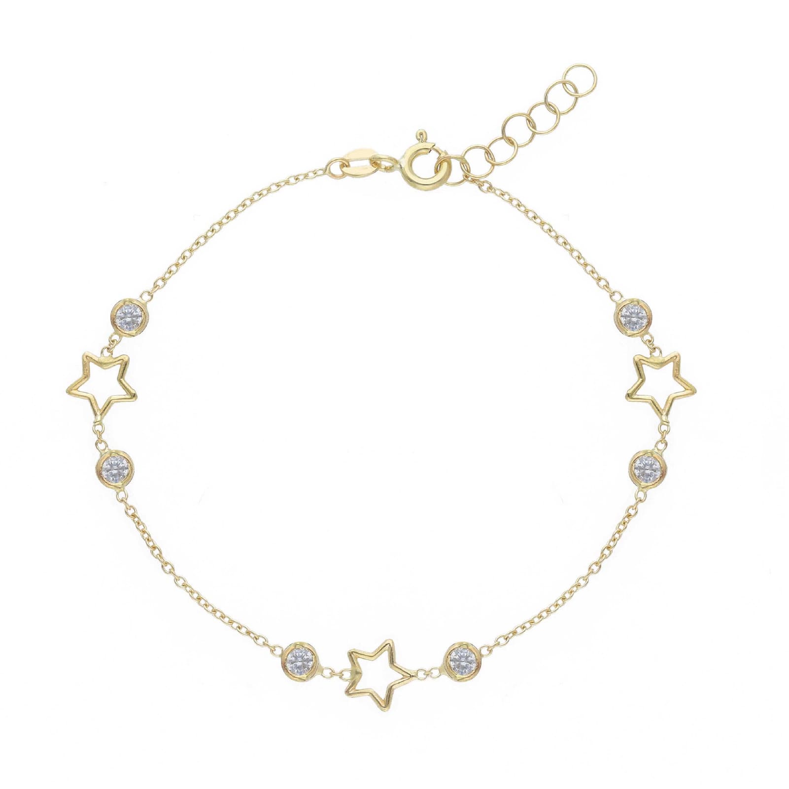 Bracciale Joy Gioielli in oro giallo 9kt a stella e zirconi 19 cm